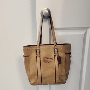Vintage Coach Brown Leather Tote Bag
